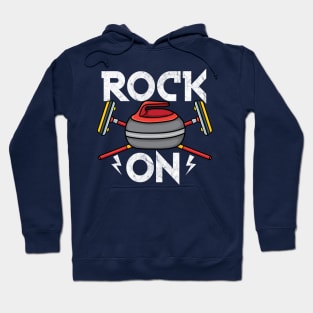 Rock on curling Broom curler Winter ice Sports lover Curling Hoodie